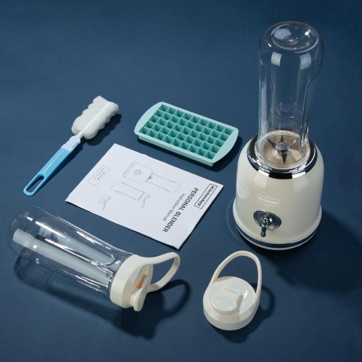 KitchenApp - Retro-Mixer - zum Mitnehmen - Smoothie-Maker - Inklusive zwei Flaschen