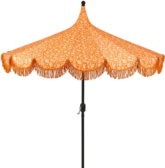 Mica Decorations Kelly Sonnenschirm mit Tragetasche – Stabsonnenschirm 238 x Ø 235 cm – Garten- oder Balkonsonnenschirm – Polyester, Stahl – Orange