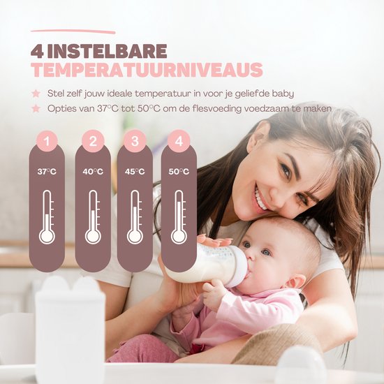 Vulpes Goods® BabyCare - Flaschenwärmer Pro Max- Tragbarer Babyflaschenwärmer für unterwegs - Intelligenter Flaschenwärmer - 4 Temperaturstufen - Kabellos - Inklusive 6 Adapter - USB Wiederaufladbar - 13.200 mAh - Weiß