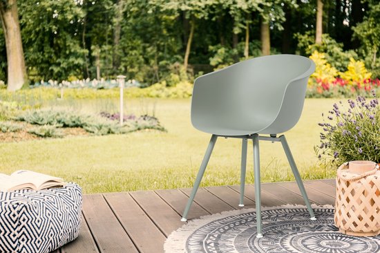 Feel Home - Luxuriöser Schalensitz für den Außenbereich - MOSS Grey - Set aus 2 Teilen
