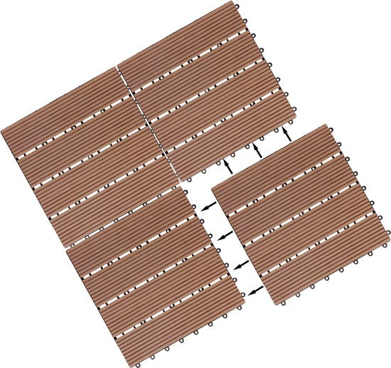 WPC-Terrassenfliese - Klassischer Einsatz 30x30cm - Terracotta