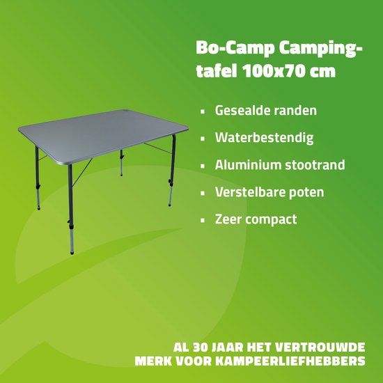 Bo-Camp - Campingtisch - Höhenverstellbar - 100x70 cm