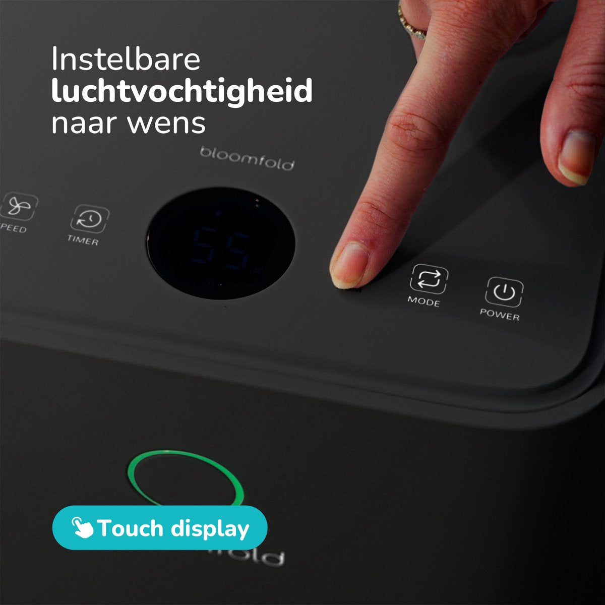 Bloomfold Luftentfeuchter - 12L pro Tag - Wohnzimmer, Schlafzimmer, Keller & Badezimmer - Luftentfeuchter - Schwarz