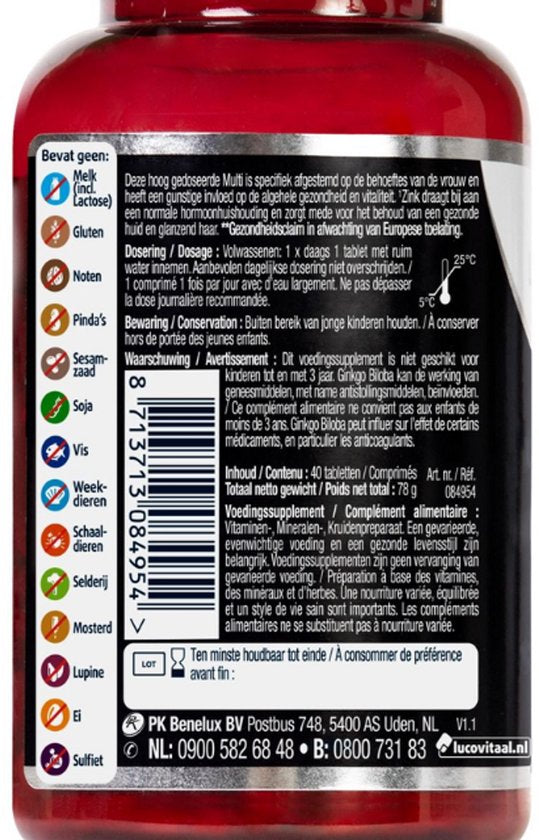 Lucovitaal Multi Frau Komplett 50+ mit Ginkgo Biloba, 40 Kapseln