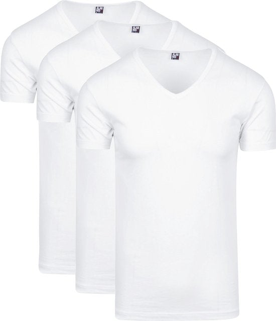 Alan Red Oklahoma T-shirt Stretch - V-Ausschnitt - Weiß - Größe XXL - 93% Baumwolle