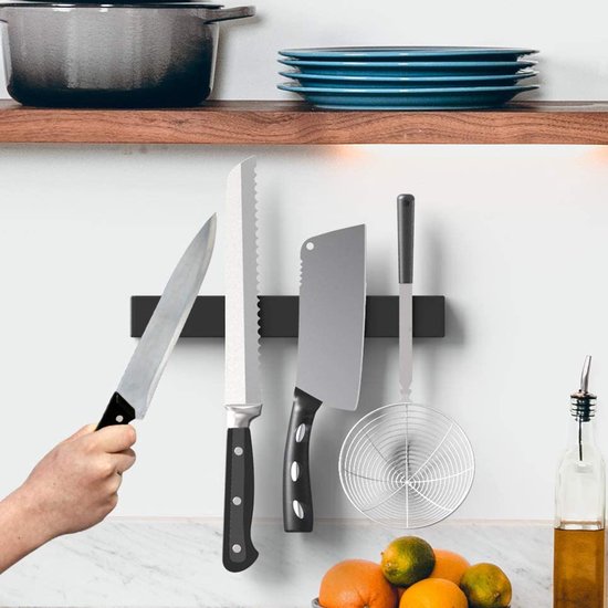 Volcan Messermagnet - 3M Tape - Magnetischer Messerhalter - 40CM - Industrie - Messerhalter Selbstklebend - Edelstahl