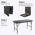 LifeGoods Zusammenklappbarer Tisch - 120 cm - Campingtisch - 4 Personen - Klappbarer Tisch - Schwarz