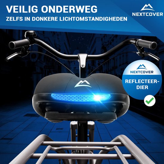 Nextcover Fahrradsattel – Airflow – Ergonomisch – Memory-Schaum – Schwarz