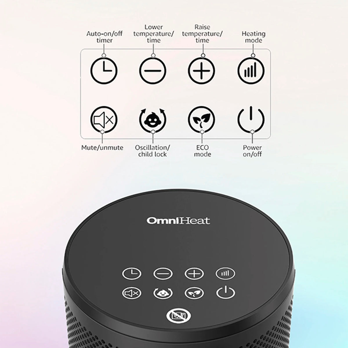 OmniHeat Keramik-Heizlüfter 1800 W – 4 Heizstufen, Eco-Modus, Fernbedienung und 24-Stunden-Timer