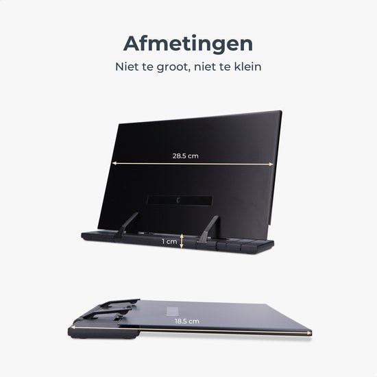 Castagnola Verstellbarer Buchständer - Buchhalter mit 7 Ständern - Kochbuchhalter Metall - Tablet-Halter Schwarz - Rutschfester Leseständer - Buchständer