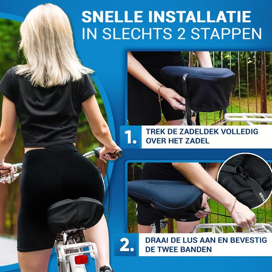 Nextcover Sattelüberzug Fahrrad - Gel-Memory-Schaum - wasserdicht mit Regenschutz