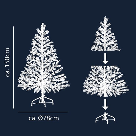 Arti Casa Kunstweihnachtsbaum 150 cm – Weihnachtsbaum inklusive Ständer – Zimmerbaum Ø 78 cm – Grün