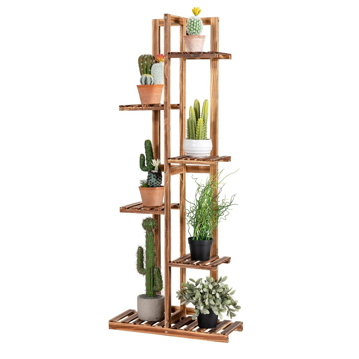 Coast Blumenregal 6-stöckiger Holzpflanzenständer ??50 x 21 x 124 cm braun
