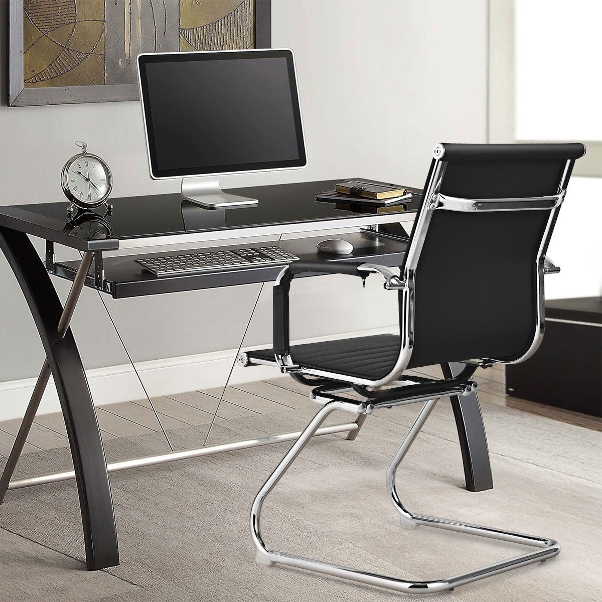 Coast Bürostühle - 2er-Set - PU-Leder - Max. 120 kg - Schwarz