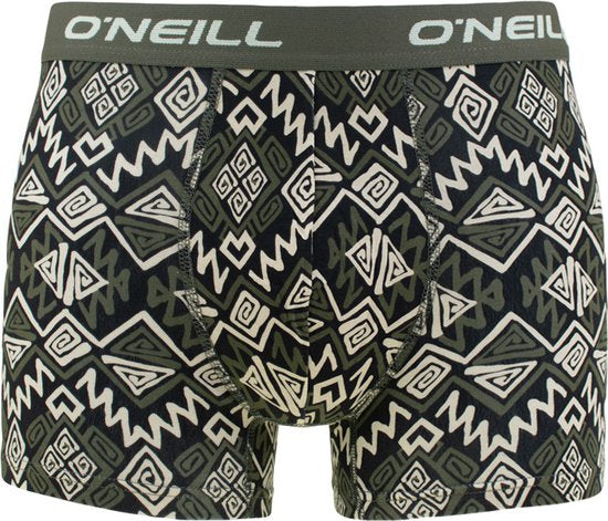 O'Neill Herren 3P Boxershorts ikat & einfarbig grün - Größe S