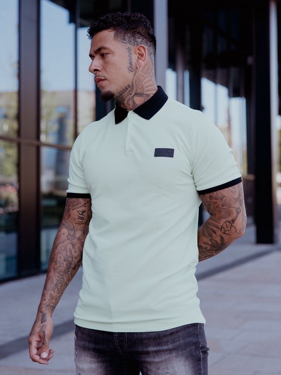 AB Lifestyle - Regular Polo | Pastellgrün/Schwarz - Herren - Größe: XS