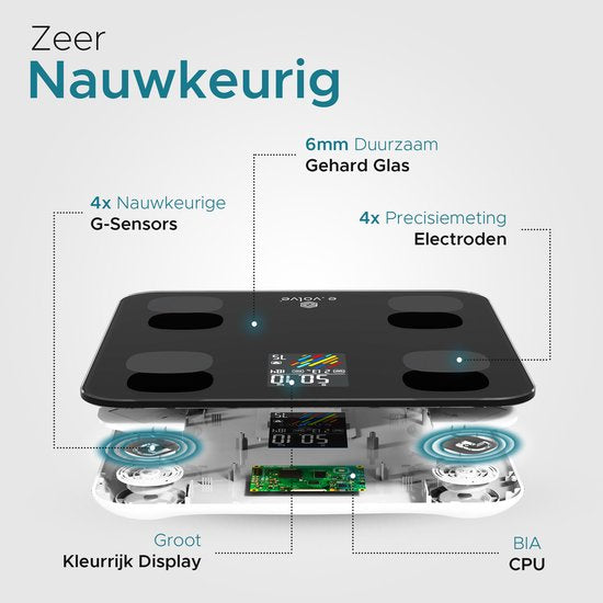 e.volve Waage Personenwaage Digital - 16 Messungen - Intelligente Waage mit Körperanalyse - Präzisionswaage - Waage - Digitale Waage - Inkl.