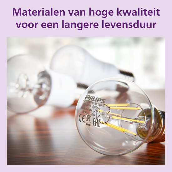 Philips LED-Lampe, transparent – 40 W – E14-Fassung – Warmweißes Licht; 2700 K – 6er-Pack