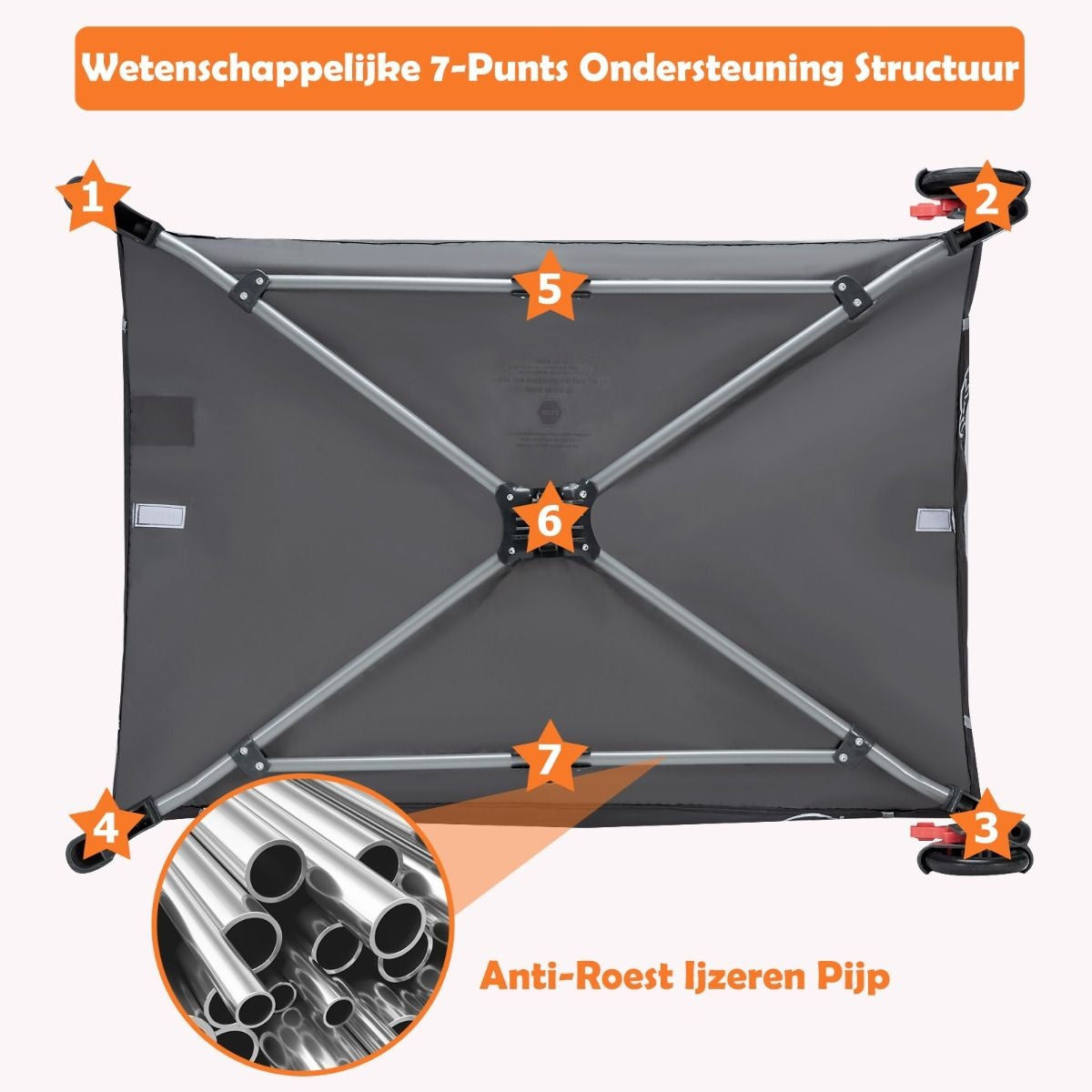 Coast 3-In-1 faltbares Reisebett & Wickelbett & Box mit abnehmbarem und verstellbarem Mesh