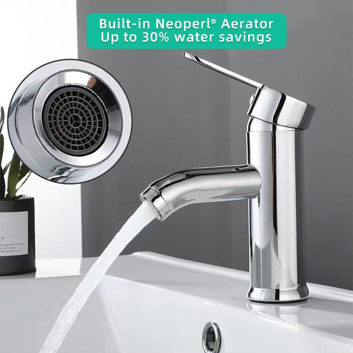 Inspire Badarmatur Silber inklusive Anschlüsse - Waschtischarmatur - Edelstahl - Silber