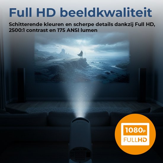 Denver Mini Beamer - Full HD 1920*1080P - 175 ANSI Lumen - Projektor - Heimkino - HDMI - USB-C - PR2500