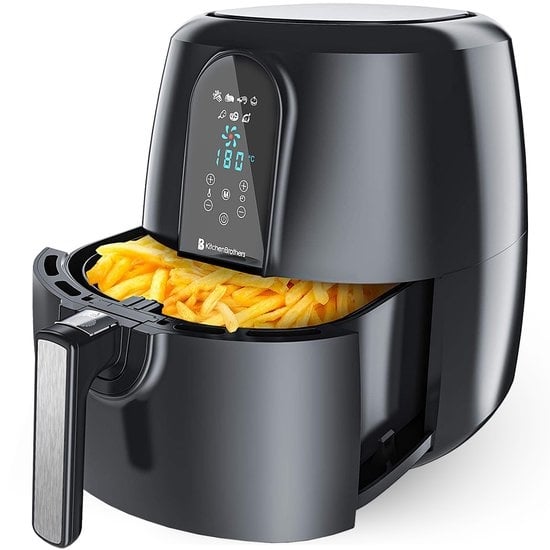KitchenBrothers Airfryer XXL - Heißluftfritteuse XL - 1890W - 7.2L - Schwarz