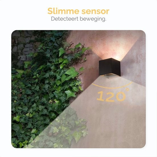 Goliving Außenleuchte mit Bewegungssensor - Wandleuchte schwarz innen und außen - Würfellampe Industrie - Wasserdichte LED-Beleuchtung - Energieeffizient und rostfrei