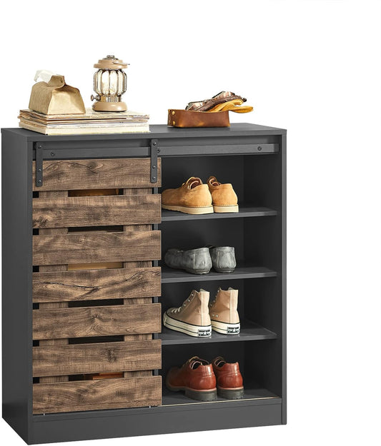 SoBuy Schuhschrank mit Schiebetür - 4 Fachböden - 80x35x89cm - FSB65-HG
