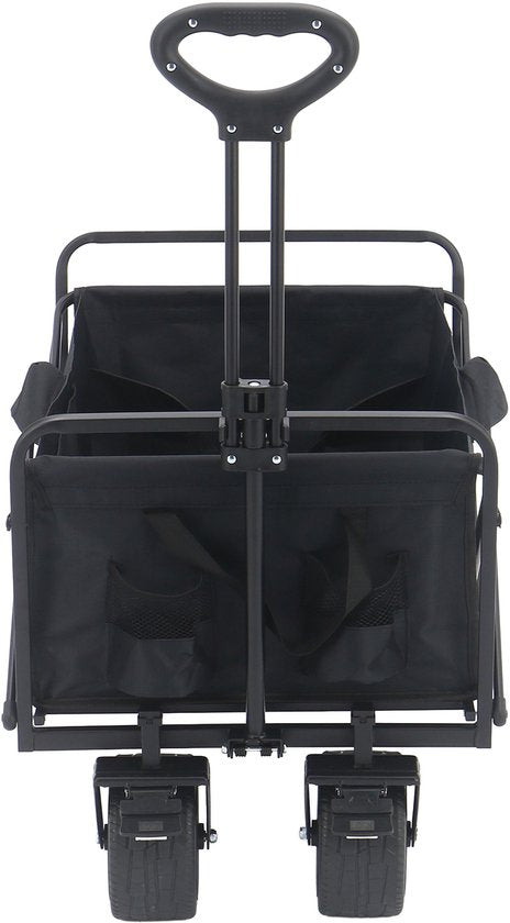 AXI AB131 Zusammenklappbarer Handwagen – Schwarz – Mit Zugstange, Bremsen und Schutzhülle – 100 kg Tragkraft – Einfach zu transportieren – Metall
