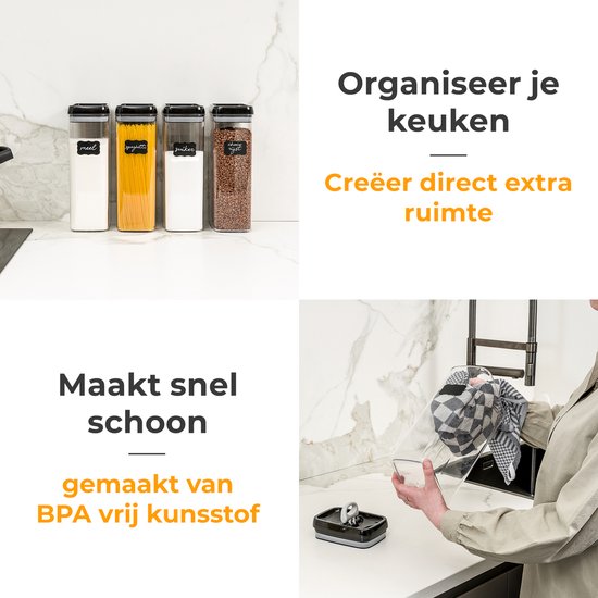 Stosh Vorratsgläser - Vorratskanister - Bonbonglas - 4 Stück - 3.2L - BPA frei - Kunststoff