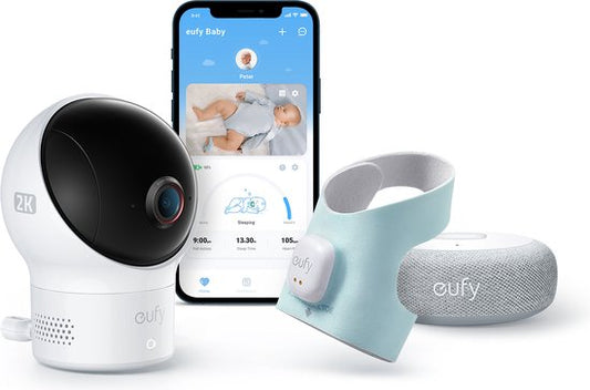 eufy Baby S340 - Smart Sock Baby Monitor - 2,4 GHz Wi-Fi - Überwachung von Schlafverhalten, Nickerchen, Herzfrequenz und Blutsauerstoffgehalt - Für Kinder von 0 bis 18 Monaten.