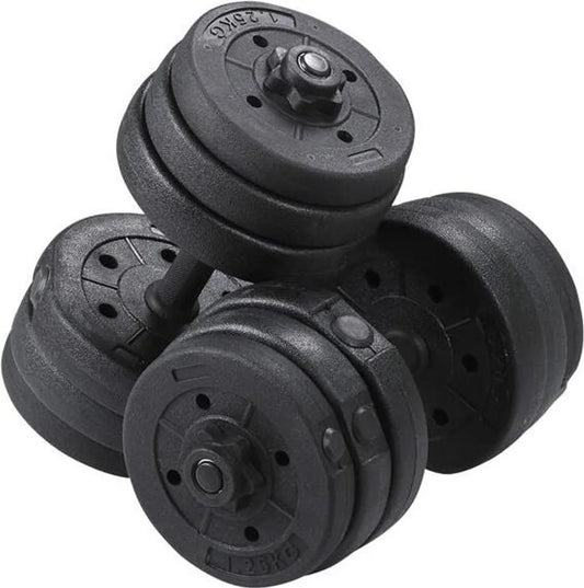 Yaheetech Verstellbares Hantelset 20 kg – 2 Hanteln mit rutschfestem Griff – Schwarz