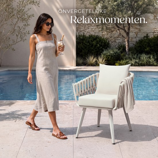 tectake® Gartenstuhl Lugano – Liegestuhl mit Aluminiumgestell – Gartenstuhl im Seil-Design – Garten-Sessel mit dicken Kissen – Für Garten oder Balkon – Terrassenstuhl – UV- und witterungsbeständig – Anthrazit