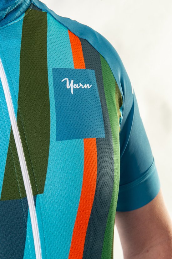 Radsporttrikot mit kurzen Ärmeln „Lines“ – L