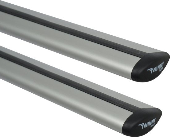 Twinny Load Dachträgerset F01 – Flybar Aluminium-Dachträger – Für Fahrzeuge mit offenen oder geschlossenen Dachreling – Abschließbar – TÜV-GS-geprüft – 124 cm – Maximale Tragkraft 100 kg