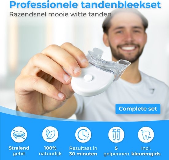 Nuvance - Zahnweiß-Kit - 5 Spritzen ohne Peroxid (0%) - Zahnaufheller - Zahnweiß-Kit - Weiße Zähne