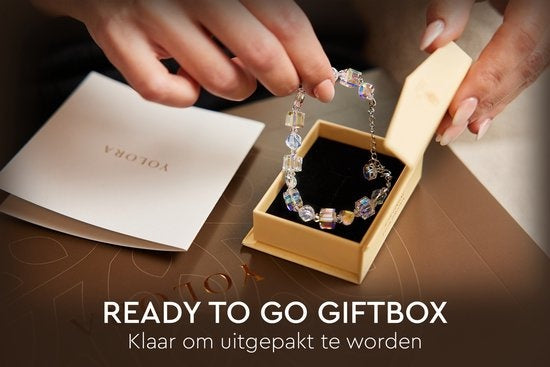 Yolora Damenhalskette mit Anhänger und Kalpa Camaka Kristall - Farbe Silber - 18K Weißgold vergoldet - Geschenkverpackt