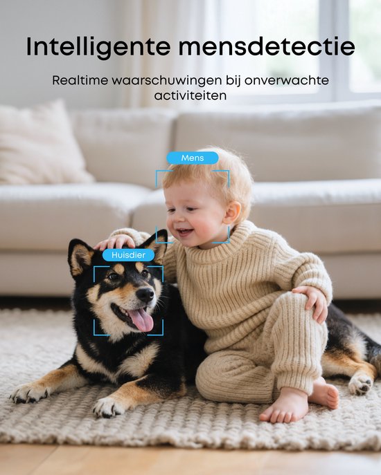 eufy Security Indoor-Kamera E30 – Indoor Cam – Haustierkamera mit App – Petcam – 4K UHD – Schwenken und Neigen – KI-Erkennung von Menschen und Haustieren – Farb-Nachtsicht – Kompatibel mit Apple HomeKit – Zwei-Wege-Kommunikation – Lokale Speicherung – Kei