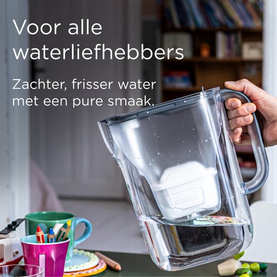 BRITA Wasserfilterkanne Style Essential XL – 3,6 l – Blau – inkl. 1x MAXTRA PRO Pure Performance – große Filterkanne mit Smart Light LED und Klappdeckel, filtert Verunreinigungen und mehr