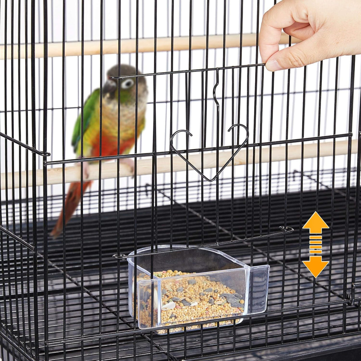Yaheetech Stapelbarer Vogelkäfig 76 × 45,5 × 45,5 cm – Schwarz – Geräumiger Flugkäfig für Sittiche und kleine Papageien