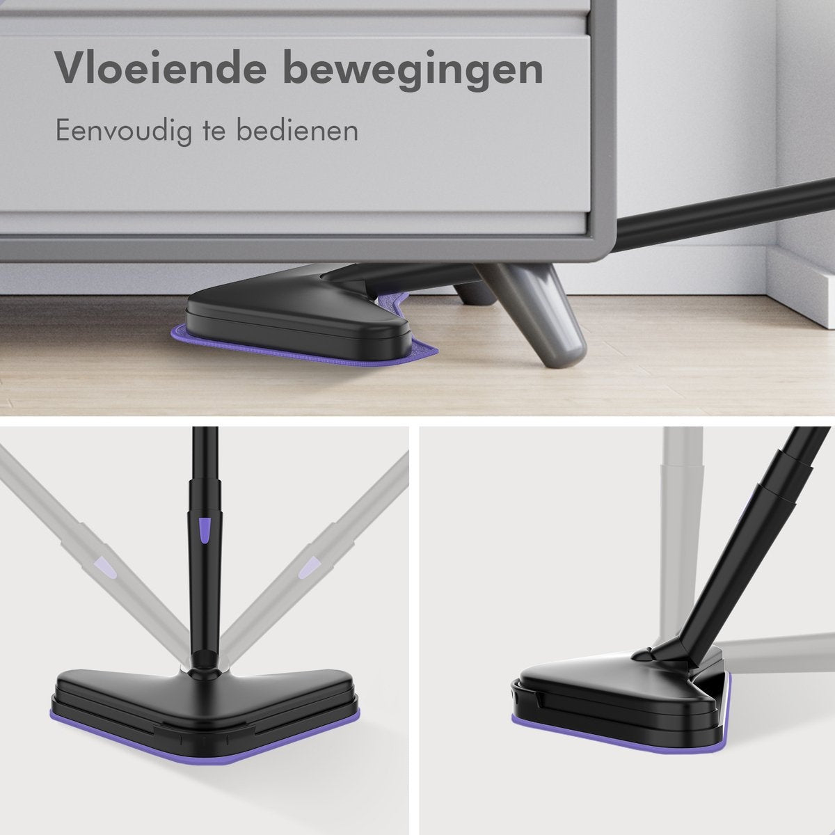 Motionflow - 16-in-1 Dampfreiniger - Fleckenreiniger - Tiefenreinigung für Boden, Sofa, Bad und Teppich - Schwarz