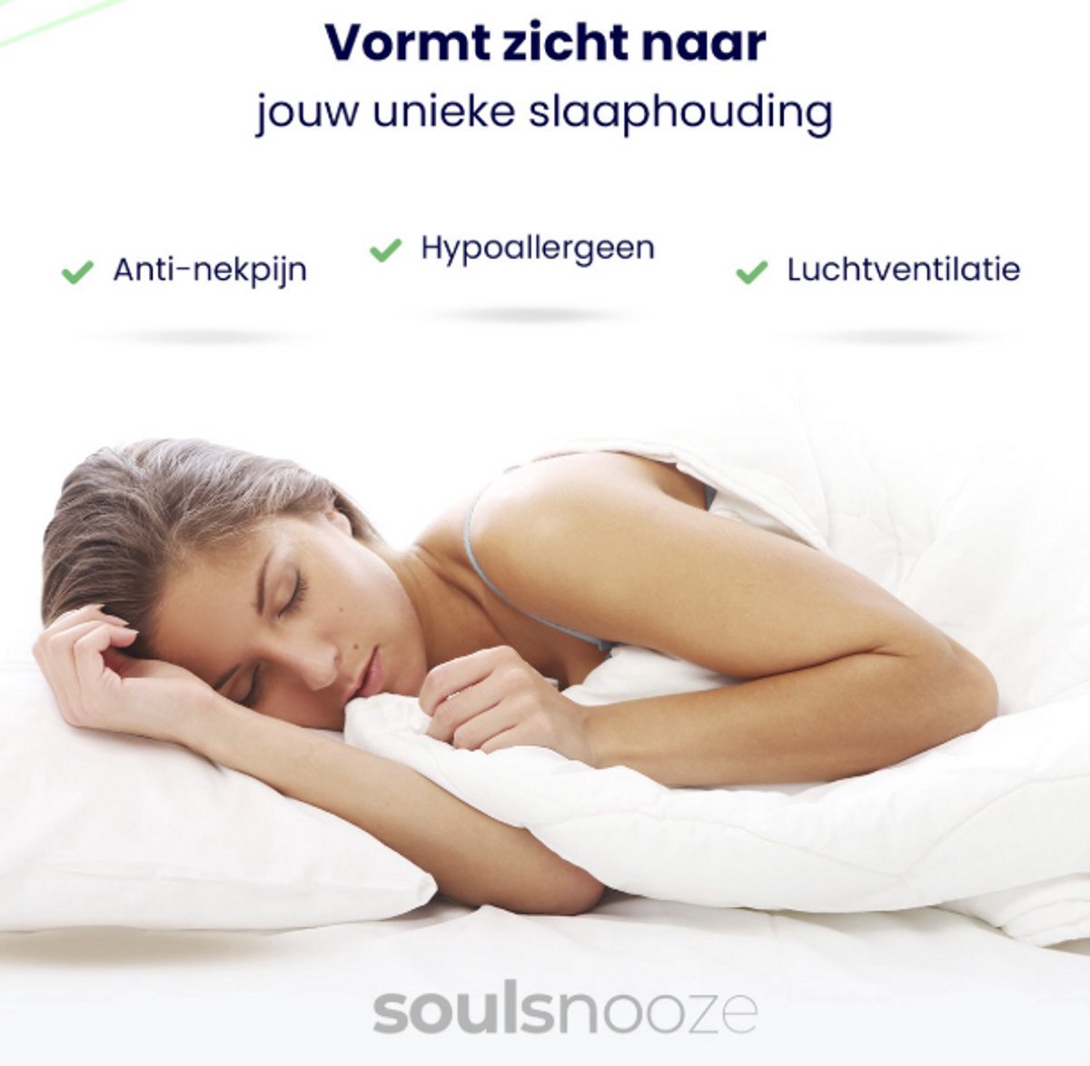 Soulsnooze Luxus-Kissen - 2er-Set - 40x80 cm - Medium - Verstellbar & Anti-Allergie