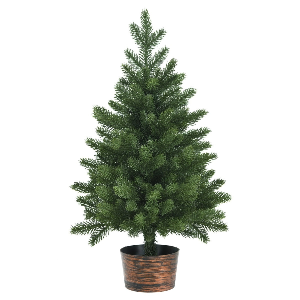 Costway Künstlicher Weihnachtsbaum - Mit Schnee Tannenzapfen & roten Beeren - Grün - 195cm