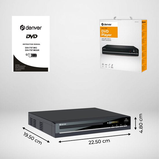 Denver - DVD/CD-Player - 1080P FULL HD - Dolby Digital Decoder - mit HDMI - Schwarz