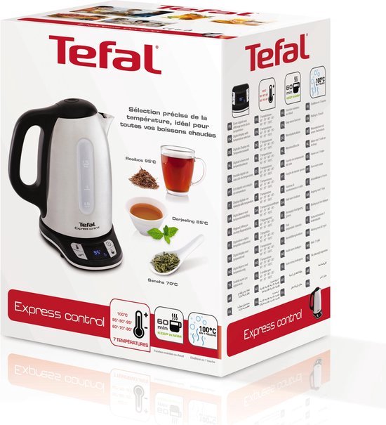 Tefal Express Control KI240D10 – Wasserkocher – 1,7 l – einstellbare Temperatur – Edelstahl