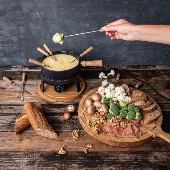 Boska Elektrisches Fondue-Set Pro - Für jede Art von Fondue - 8 Personen - Stilvolles Gusseisen - Extra langes Kabel