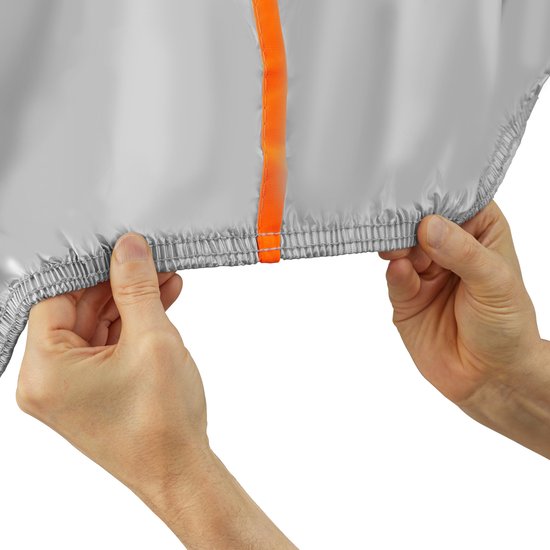 tectake® Car Cover - Outdoor Autosegel - Hagelschutz - Wasserdichte Decke mit 3 verstellbaren Gurten - Atmungsaktiv - Autoschutzdecke mit Aufbewahrungstasche - Kompatibel mit vielen Modellen - Größe (LxBxH) 571 x 203 x 145 cm - Für SUV oder Van