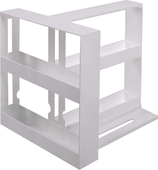 UPP Gewürzauszug, praktischer Schrankeinsatz, Aufbewahrungssystem für Küche und Bad, platzsparendes Nischenregal als Schranksystem oder direkt auf der Arbeitsplatte, Kunststoff, weiß