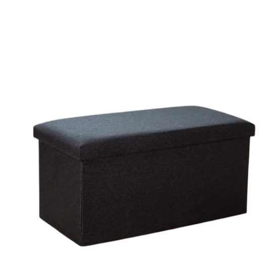 Ceruzo Faltbare Bank mit Aufbewahrung - Schwarze Aufbewahrungsbox 76 x 38 x 38 cm - Stabile Leinen-Sitzbox - Multifunktionale Aufbewahrungsbox für Wohnzimmer, Flur oder Schlafzimmer