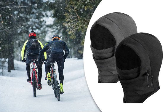 Milanoro - Warme Fleece-Schal-Mütze - Grau - 1 Stück